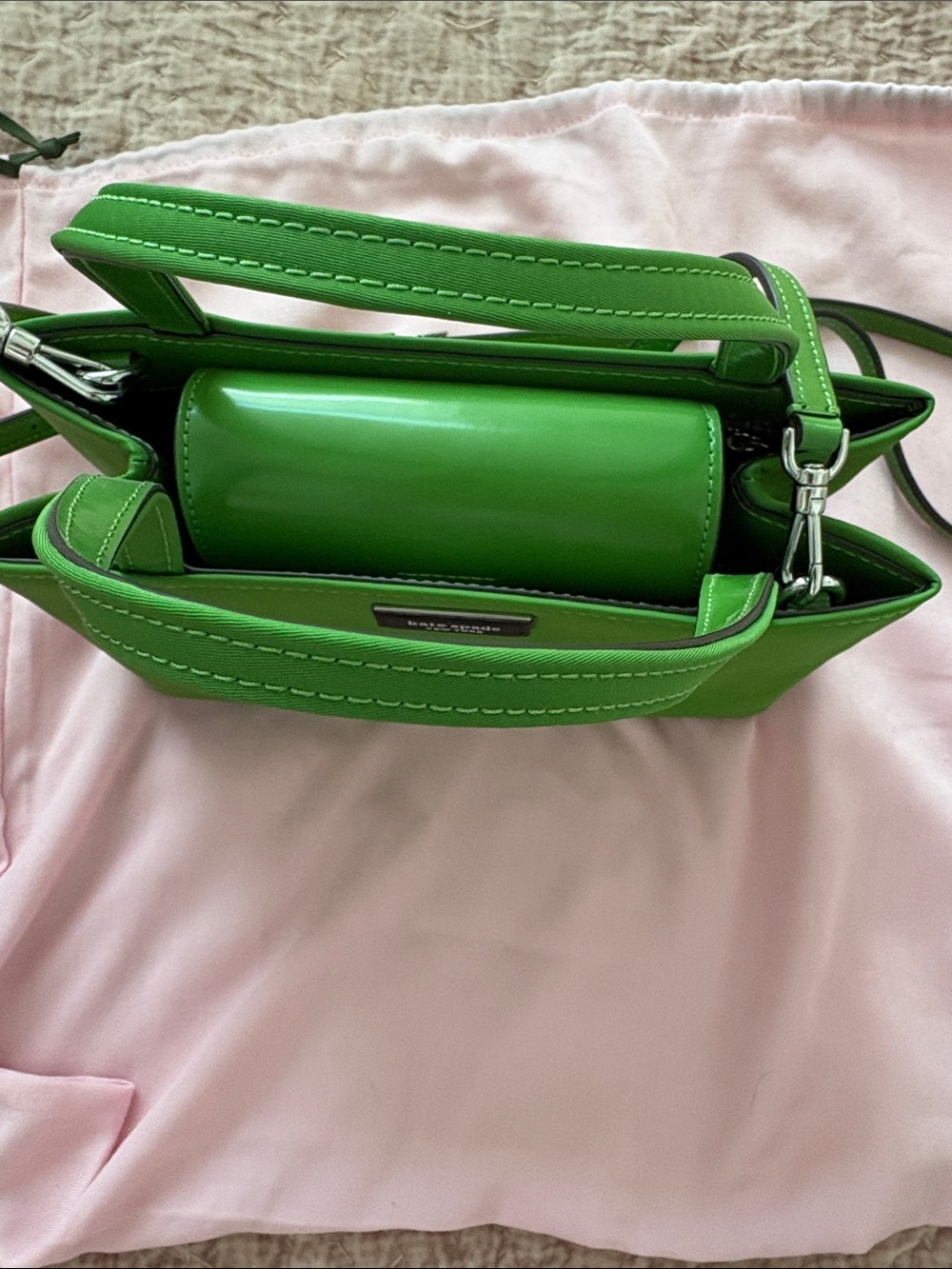 kate spade Green Leather Top-Handle Satchel with Removable Strap - Picture 4 of 5
